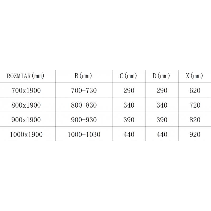 Mexen Texas kääntyvä suihkuovi 90 cm, kirkas, kromi - 880-090-000-01-00