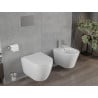 Mexen Rico cuvette WC sans bride avec abattant à descente lente rigide, blanc brillant - 30478000