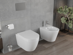 Mexen Rico rimless WC-skål med hårt, långsamt stängande lock, vit glans - 30478000