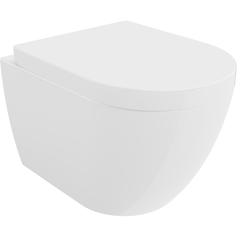 Mexen Lena WC-skål Rimless med säte mjukstängande hårt, vit glans - 30298000