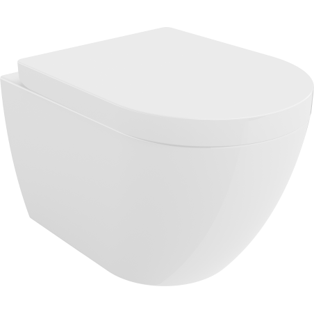 Mexen Lena WC-skål Rimless med säte mjukstängande hårt, vit glans - 30298000