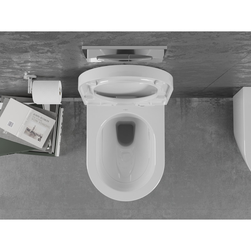 Mexen Lena wc con sedile a chiusura rallentata rigido, bianco lucido - 30298000
