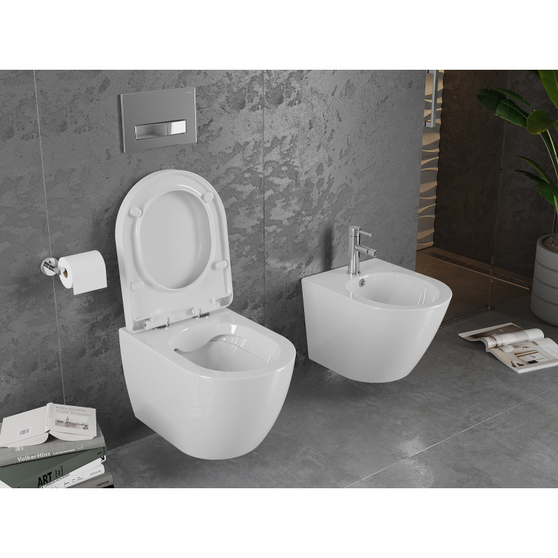 Mexen Lena miska wc z deską wolnoopadającą twarda, biała połysk - 30298000