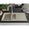 Mexen Andres fregadero de granito de 1,5 tazones con escurridor y grifo de cocina Savita, beige - 6515-69-672601-00
