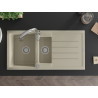 Mexen Andres granitspüle 1,5-becken mit abtropffläche und küchenarmatur Savita, beige - 6515-69-672601-00