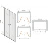 Mexen Texas porte de douche pivotante 100 cm, transparent, chrome - 880-100-000-01-00