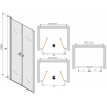 Mexen Texas scharnierende douchedeur 100 cm, transparant, chroom - 880-100-000-01-00