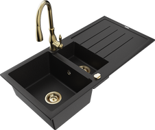 Mexen Andres νεροχύτης από γρανίτη 1,5-θέσεων με στραγγιστήρα και μπαταρία