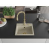 Mexen Milo fregadero de granito de 1 tazón con grifo de cocina Savita, beige - 6505-69-672601-50
