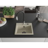 Mexen Milo fregadero de granito de 1 cámara con grifo de cocina Savita, beige - 6505-69-672601-70