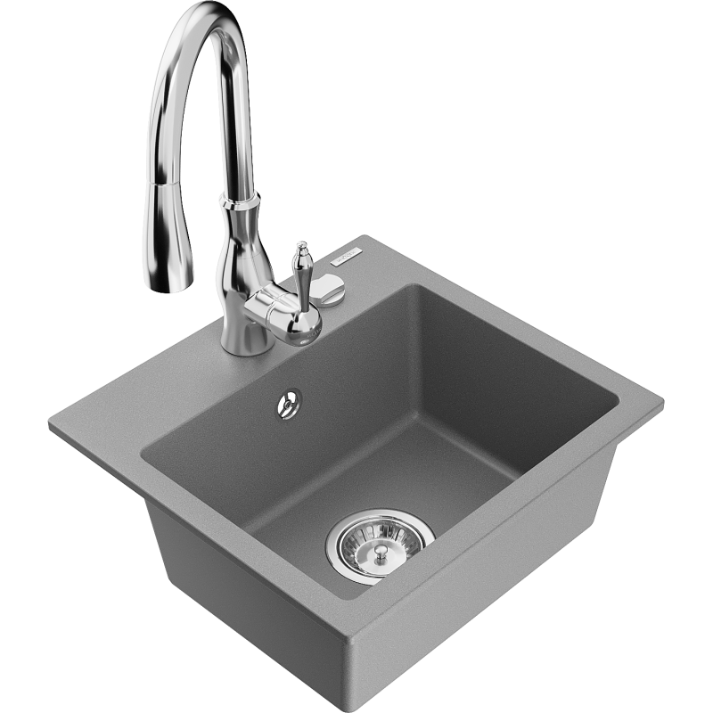 Mexen Milo 1-facks granitho med köksblandare Savita, grå - 6505-71-672601-00