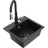 Mexen Milo lavello in granito a 1 vasca con miscelatore cucina Savita, nero/oro metallico - 6505-75-672601-70-B