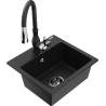 Mexen Milo fregadero de granito de 1 seno con grifo de cocina Savita, negro - 6505-77-672601-70-B