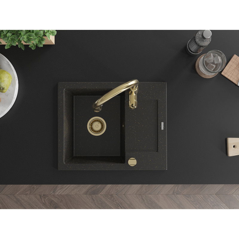 Mexen Enzo νεροχύτης γρανίτης 1-θυρίδας με στραγγιστήρα και μπαταρία