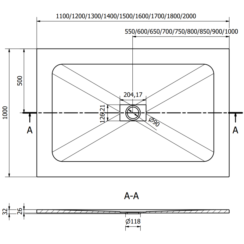 Mexen Hugo rectangular shower tray SMC 140 x 100 cm, black - 42701014