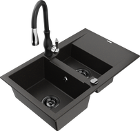 Mexen Gaspar νεροχύτης γρανίτης 1,5-θάλαμος με στραγγιστήρι και μπαταρία