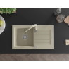 Mexen Pablo lavello in granito a 1 vasca con gocciolatoio e miscelatore da cucina Savita, beige - 6510-69-672601-69