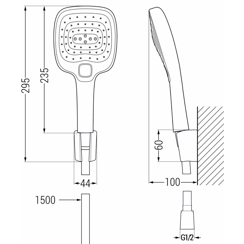 Mexen R-17 punktdušikomplekt, kroom/valge - 785175052-02