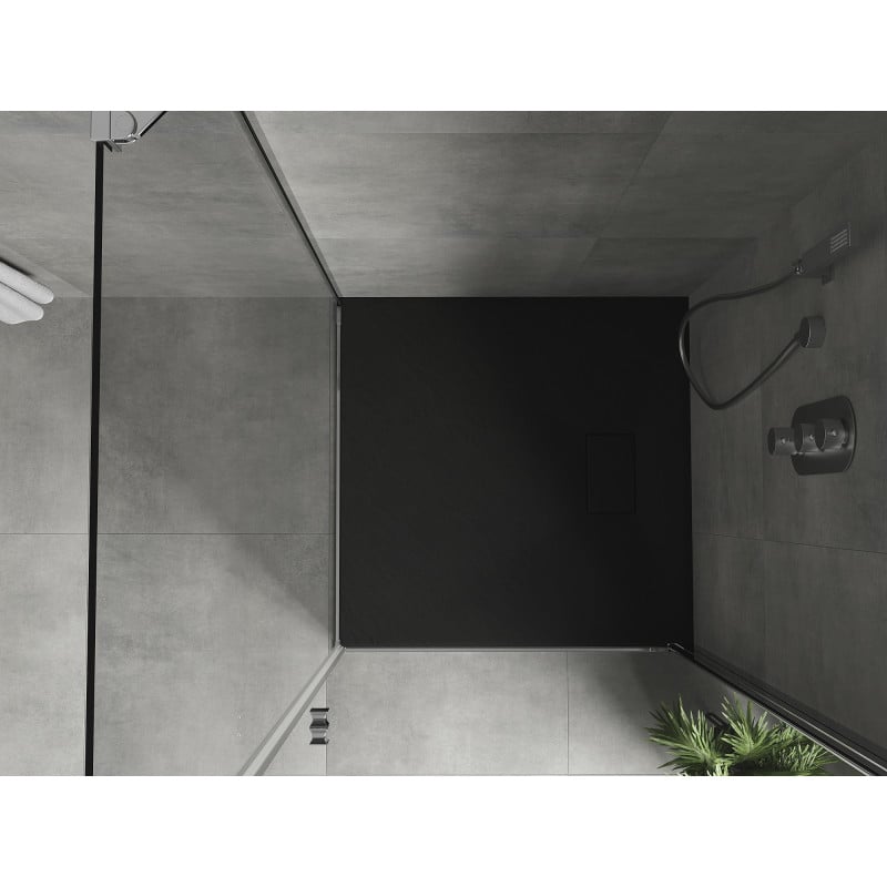 Mexen Hugo plato de ducha cuadrado SMC 70 x 70 cm, negro - 42707070