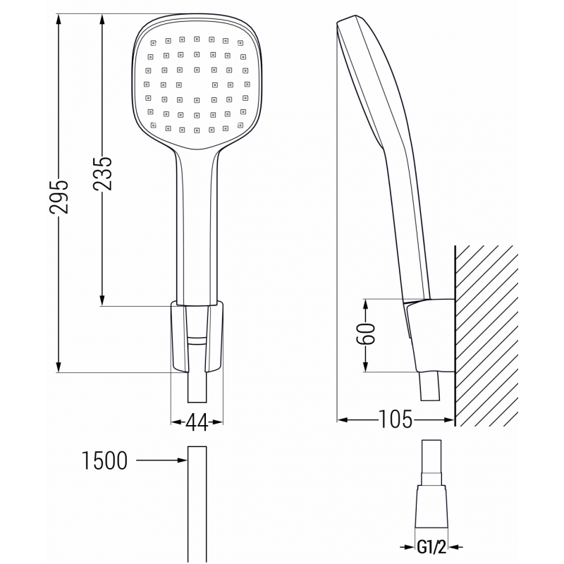 Mexen R-33 zestaw prysznicowy punktowy, czarny - 785335052-70
