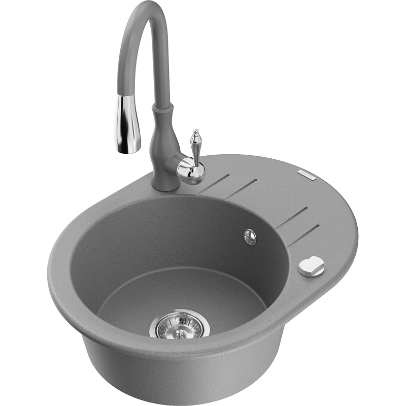 Mexen Kevin νεροχύτης από γρανίτη, μονόχωρος με στραγγιστήρα και μπαταρία