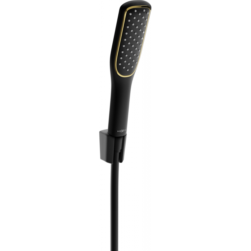 Mexen R-49 conjunto de duche de parede, preto/dourado - 785495052-75