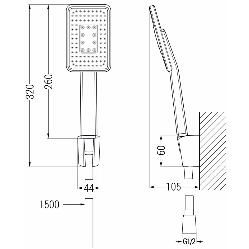Mexen R-54 punktdušikomplekt, must/kroom - 785545052-71