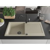 Mexen Leo Einzelbecken Granitspüle mit Abtropffläche und Küchenarmatur Carla, beige - 6501-69-670700-70