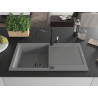 Mexen Leo fregadero de granito de 1 seno con escurridor y grifo de cocina Carla, gris - 6501-71-670700-70-B