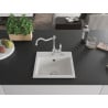Mexen Milo granite sink 1-bowl with Carla kitchen tap, white - 6505-20-670700-00