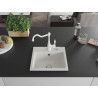 Mexen Milo fregadero de granito de 1 cámara con grifo de cocina Carla, blanco - 6505-20-670700-20