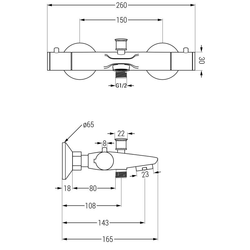 Mexen Nox termostaatiline vannisegisti, kroom - 77350-00