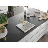 Mexen Milo fregadero de granito de 1 compartimento con grifo de cocina Carla, blanco - 6505-20-670700-50