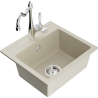 Mexen Milo lavello in granito a 1 vasca con miscelatore da cucina Carla, beige - 6505-69-670700-00