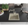Mexen Milo 1-bowl Granite Sink with Carla Kitchen Tap, Beige - 6505-69-670700-69