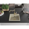 Mexen Milo Évier en granit 1 bac avec robinet de cuisine Carla, beige - 6505-69-670700-50