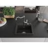 Mexen Milo 1-bowl granite sink with Carla kitchen tap, black/gold metallic - 6505-75-670700-00
