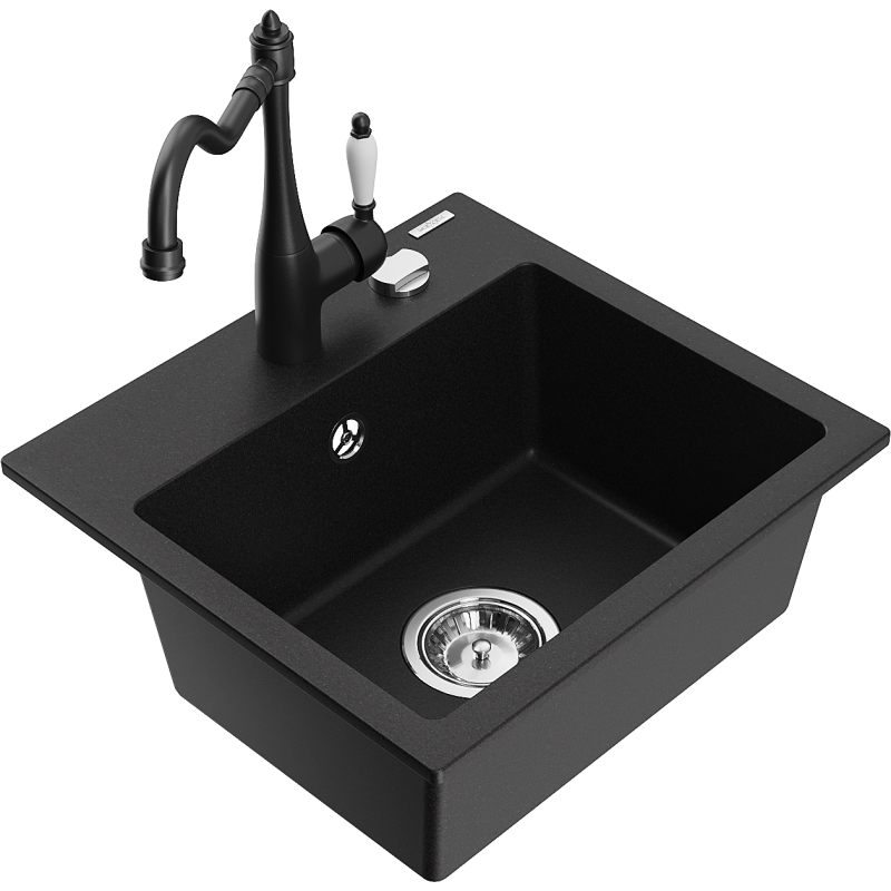 Mexen Milo Granit-aussenzéier mat 1-Portioun an Kichekran Carla, schwaarz - 6505-77-670700-70