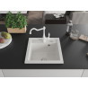Mexen Vito fregadero de granito de 1 cubeta con grifo de cocina Carla, blanco - 6503-20-670700-20