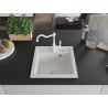 Mexen Vito granite sink 1-bowl with Carla kitchen tap, white - 6503-20-670700-20