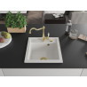 Mexen Vito fregadero de granito de 1 compartimiento con grifo de cocina Carla, blanco - 6503-20-670700-50