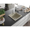 Mexen Vito fregadero de granito de 1 seno con grifo de cocina Carla, beige - 6503-69-670700-00