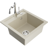 Mexen Vito fregadero de granito de 1 seno con grifo de cocina Carla, beige - 6503-69-670700-00