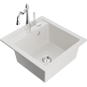 Mexen Vito lava-louça de granito de uma bacia com torneira de cozinha Carla, branco - 6503-20-670700-00