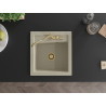 Mexen Vito fregadero de granito de 1 compartimiento con grifo de cocina Carla, beige - 6503-69-670700-50