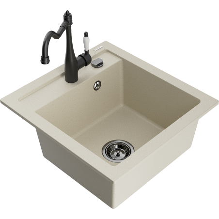 Mexen Vito yksi-allasinen graniittinen keittiöallas Carlalla, beige - 6503-69-670700-70