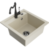 Mexen Vito fregadero de granito de 1 cubeta con grifo de cocina Carla, beige - 6503-69-670700-70