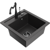 Mexen Vito 1-Bowl Granite Kitchen Sink with Carla Tap, Black Speckled - 6503-76-670700-70-B