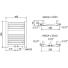 Mexen Ares vannitoa radiaator 500 x 400 mm, 179 W, must - W102-0500-400-00-70
