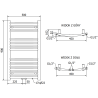 Mexen Ares badkamerradiator 900 x 500 mm, 372 W, zwart - W102-0900-500-00-70